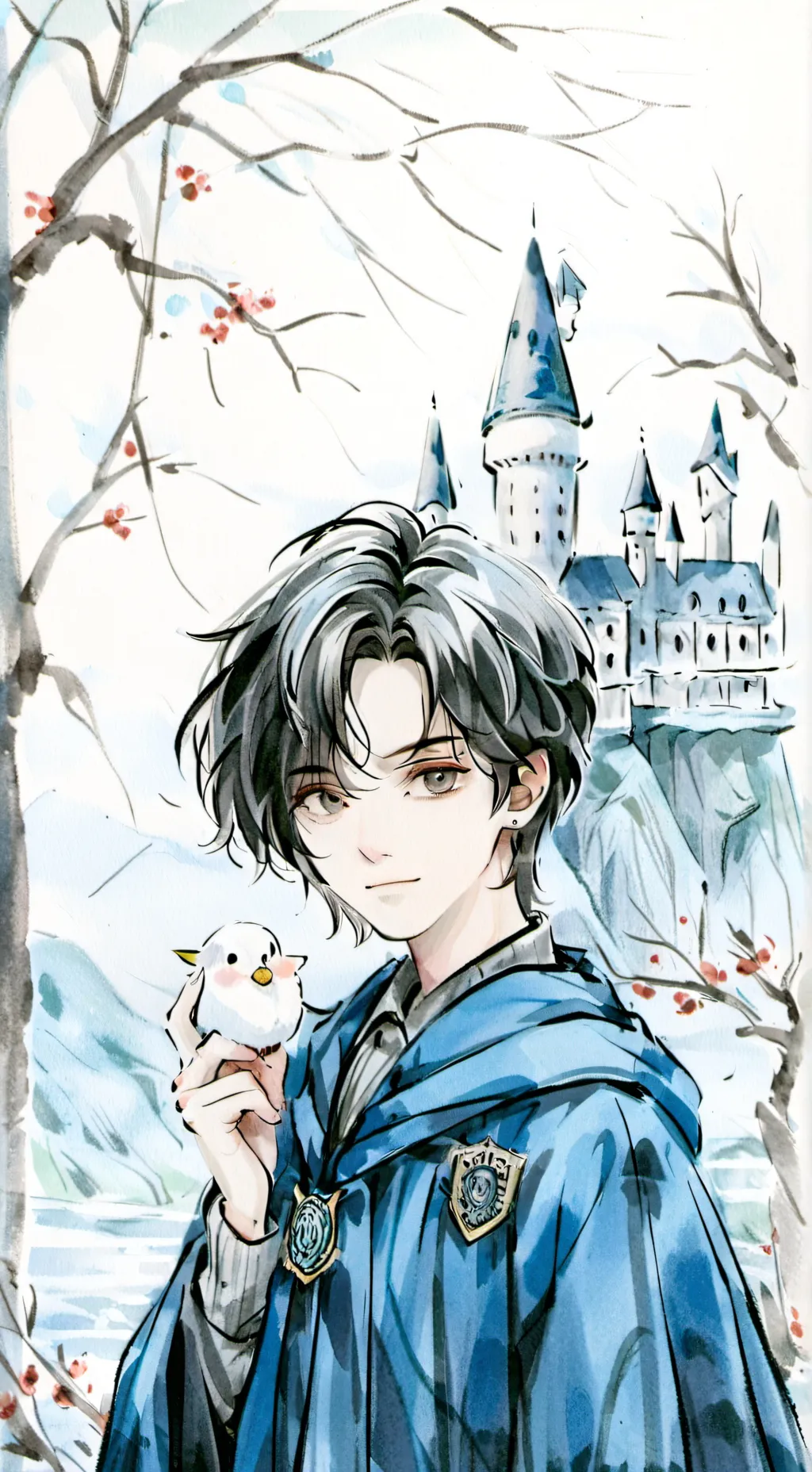 ai character: Hogwart baby cute  background