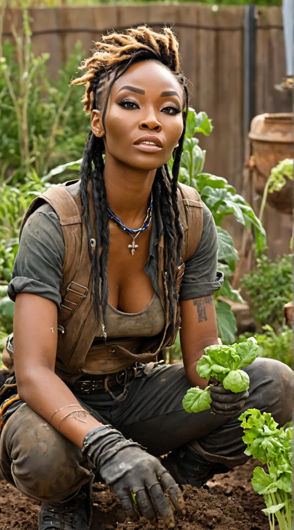 ai character: Taraji (  Farmer ) background