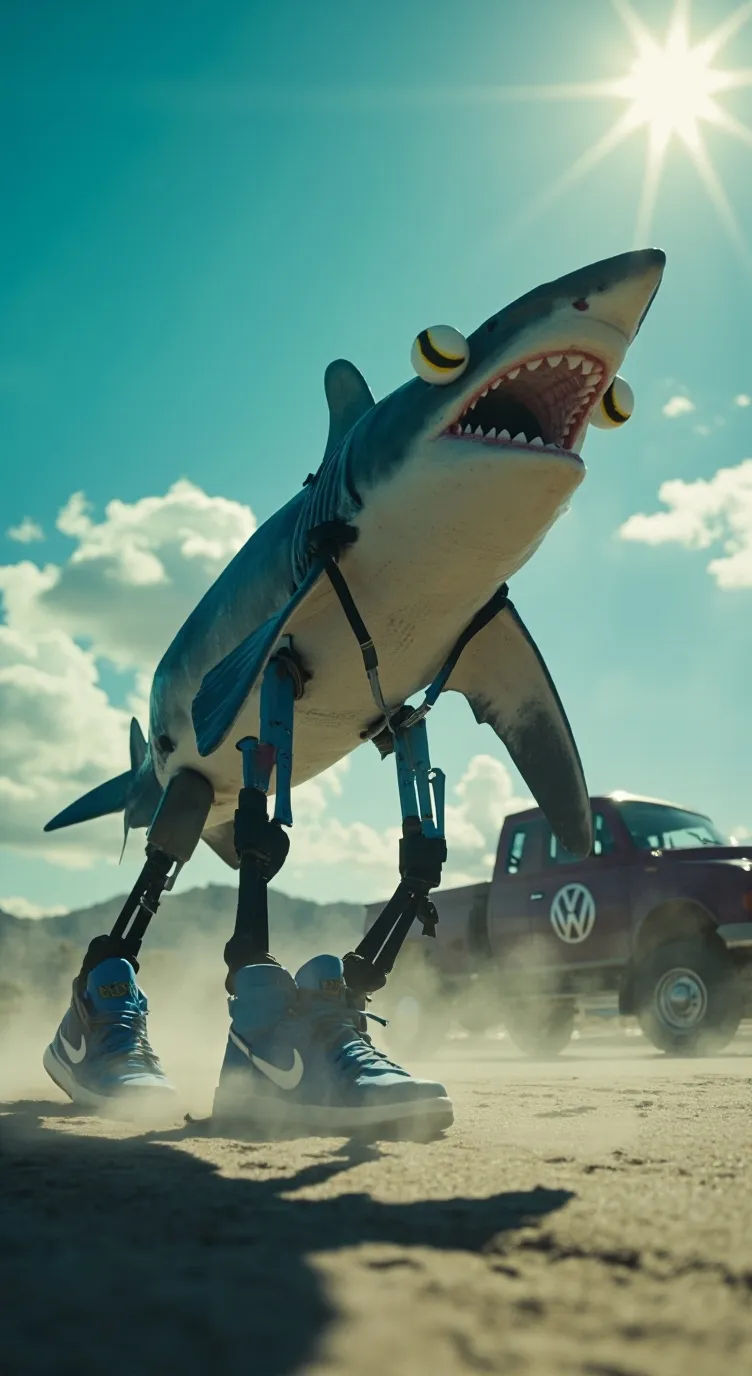 ai character: Goofy ahh shark background