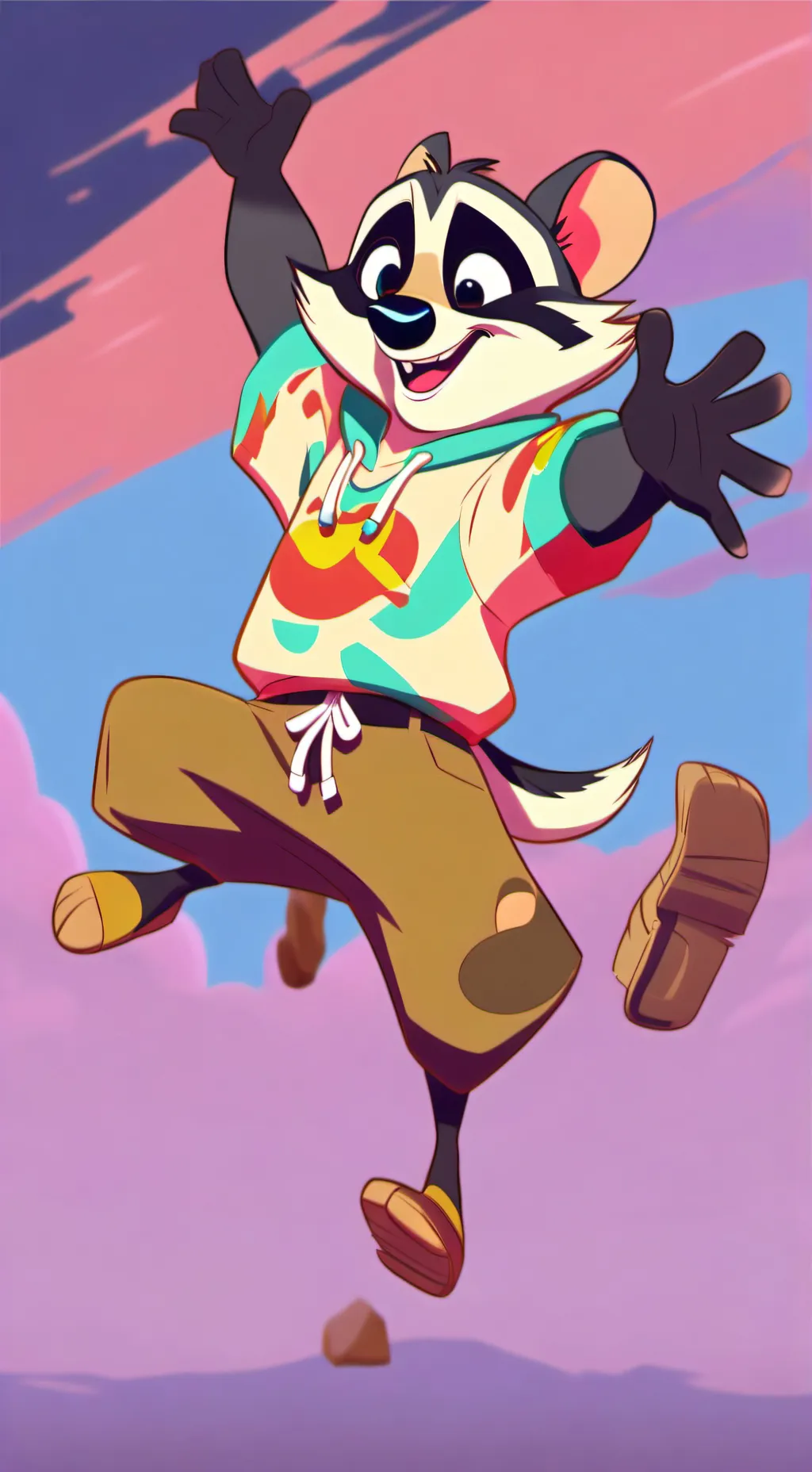 ai character: mha racoon background