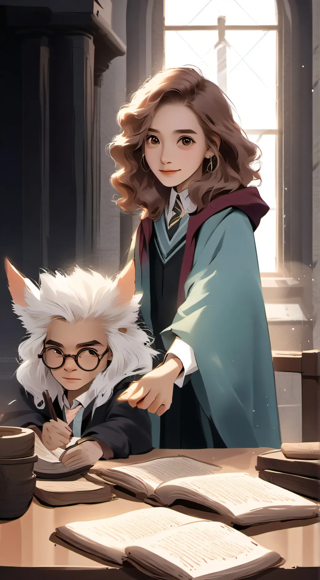 ai character: herominie granger background