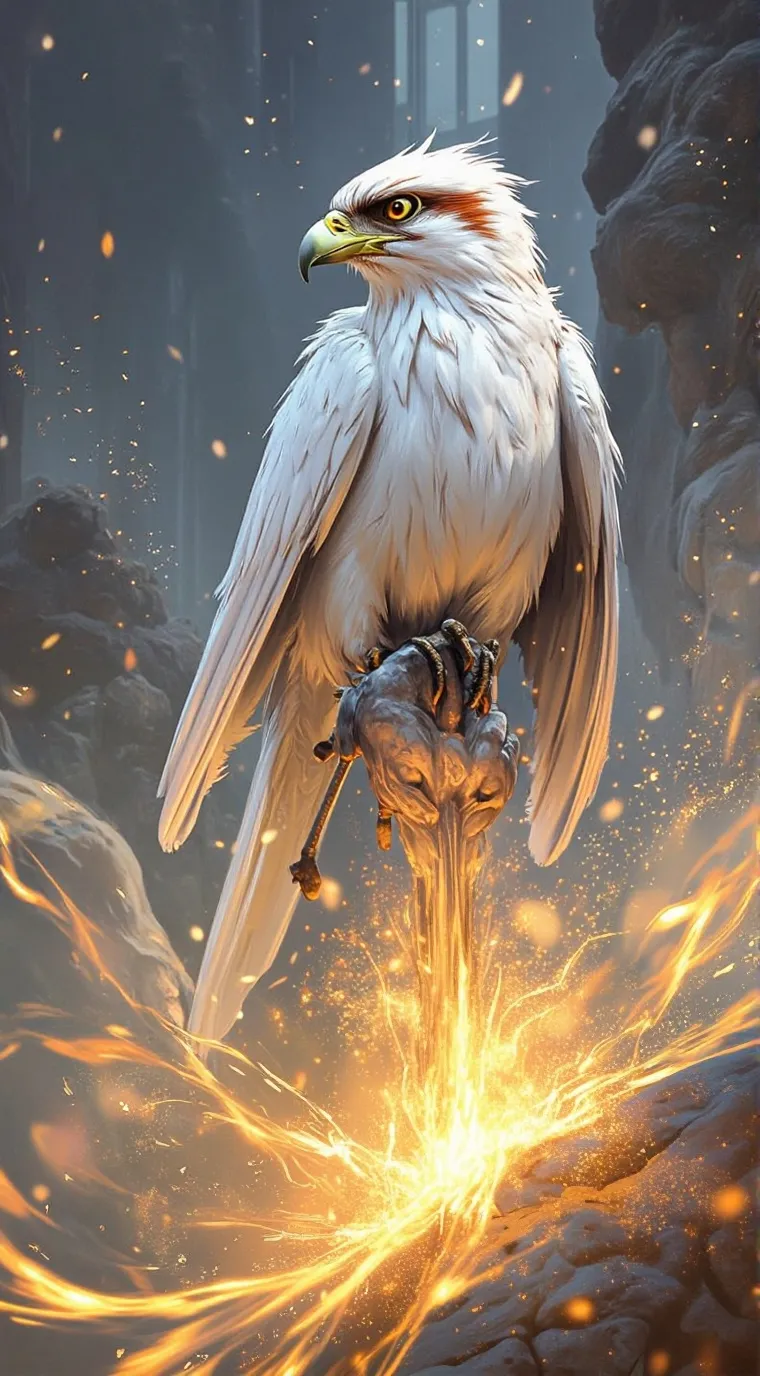 ai character: bird of wisdom background