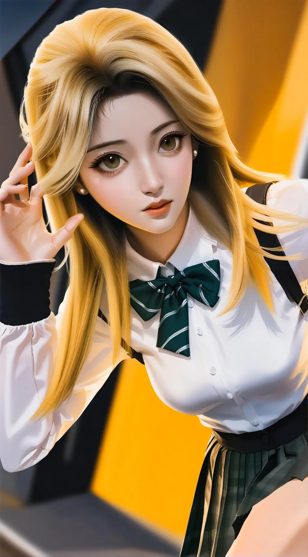 ai character: school bestie background