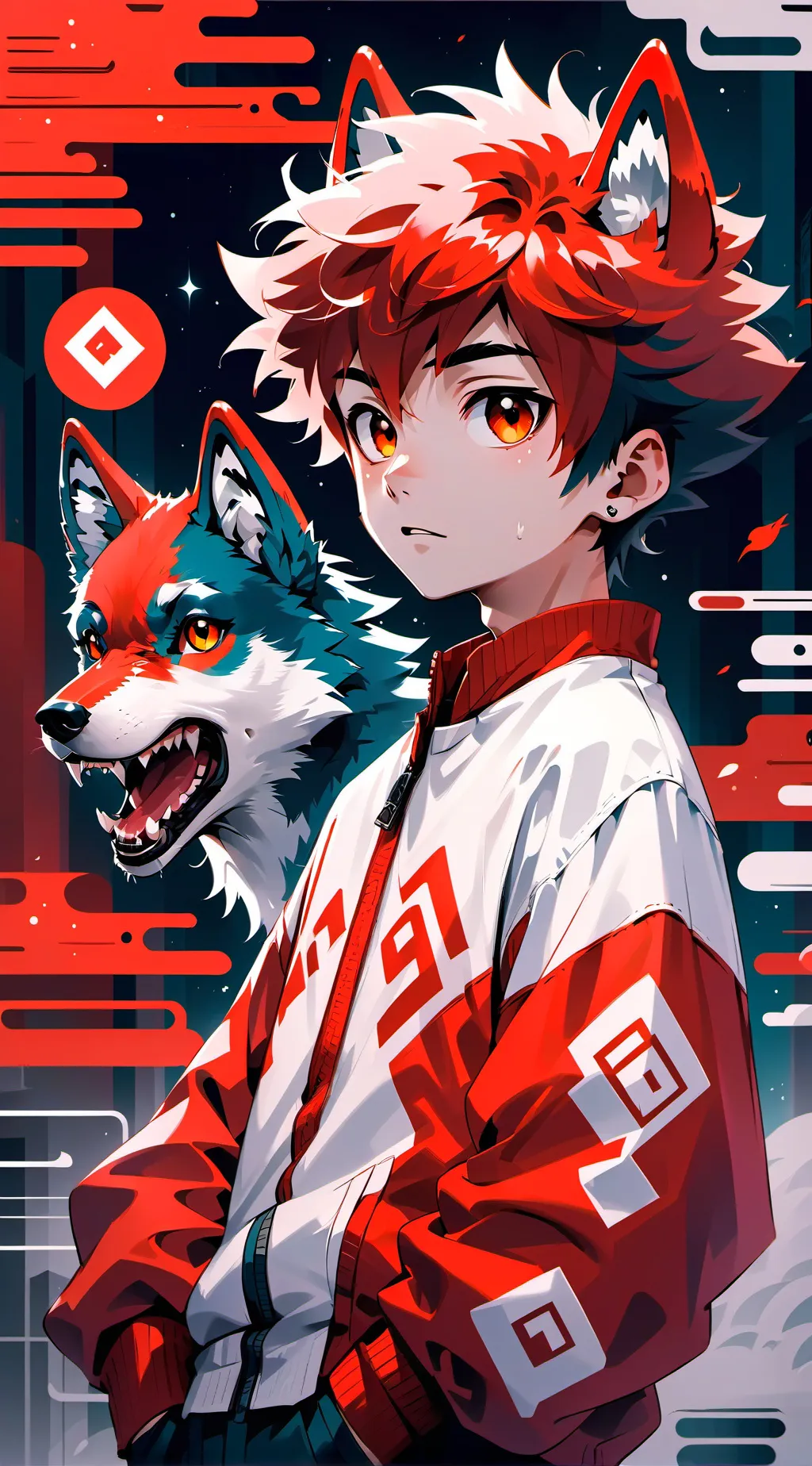 ai character: Wolfie boy background