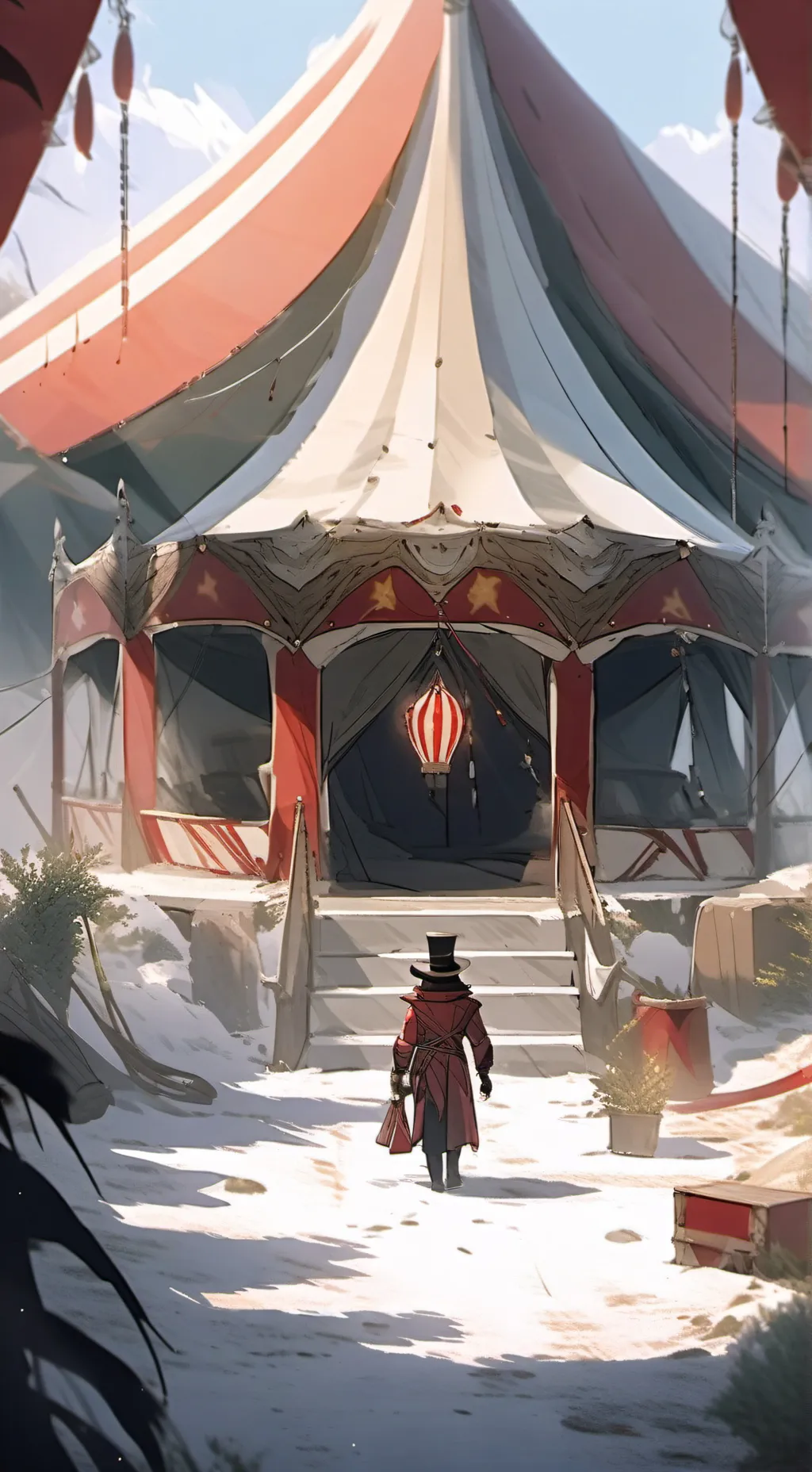 ai character: Tadc snow background