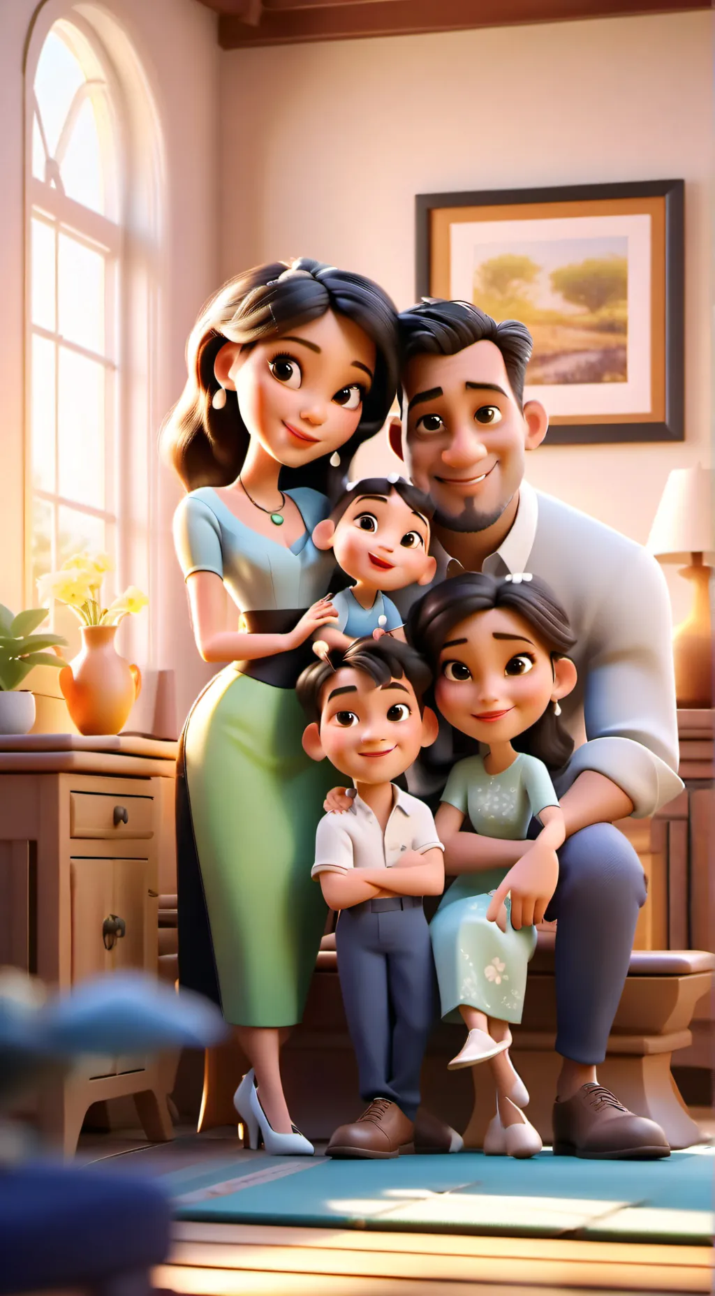 ai character: famille  background