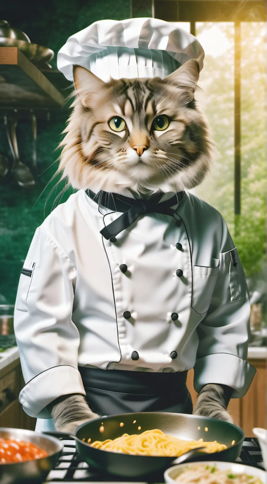 ai character: Chef Cat background