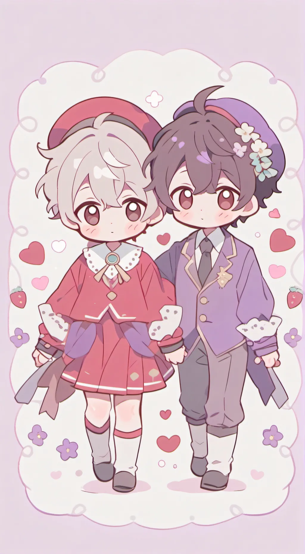 ai character: Raddy and Durple  background