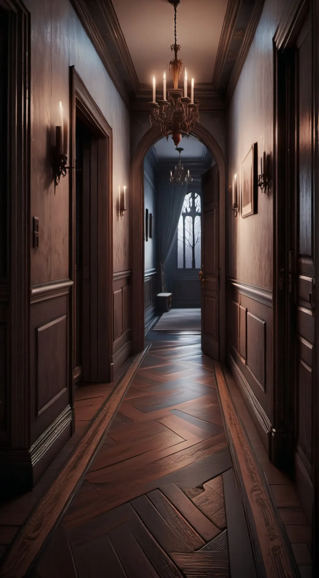 ai character: Down A Dark Hall background