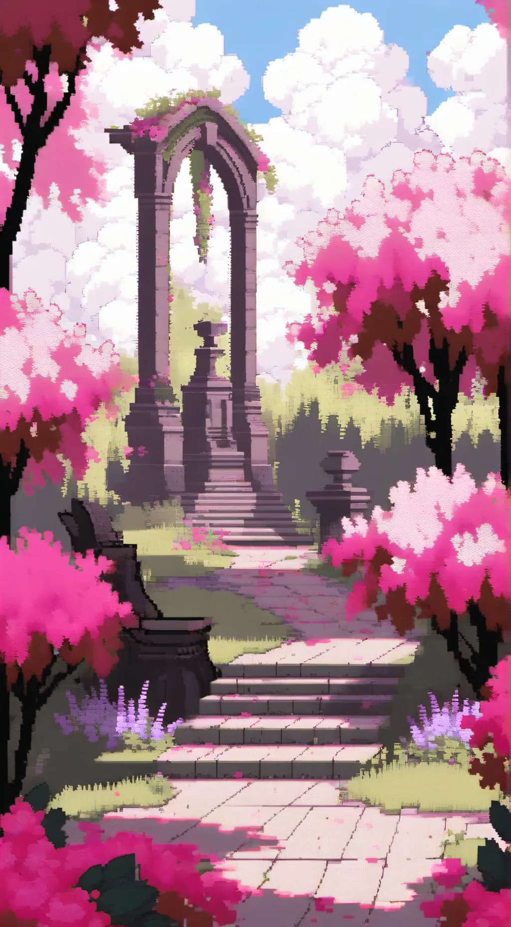 ai character: Mha cherry blossom background