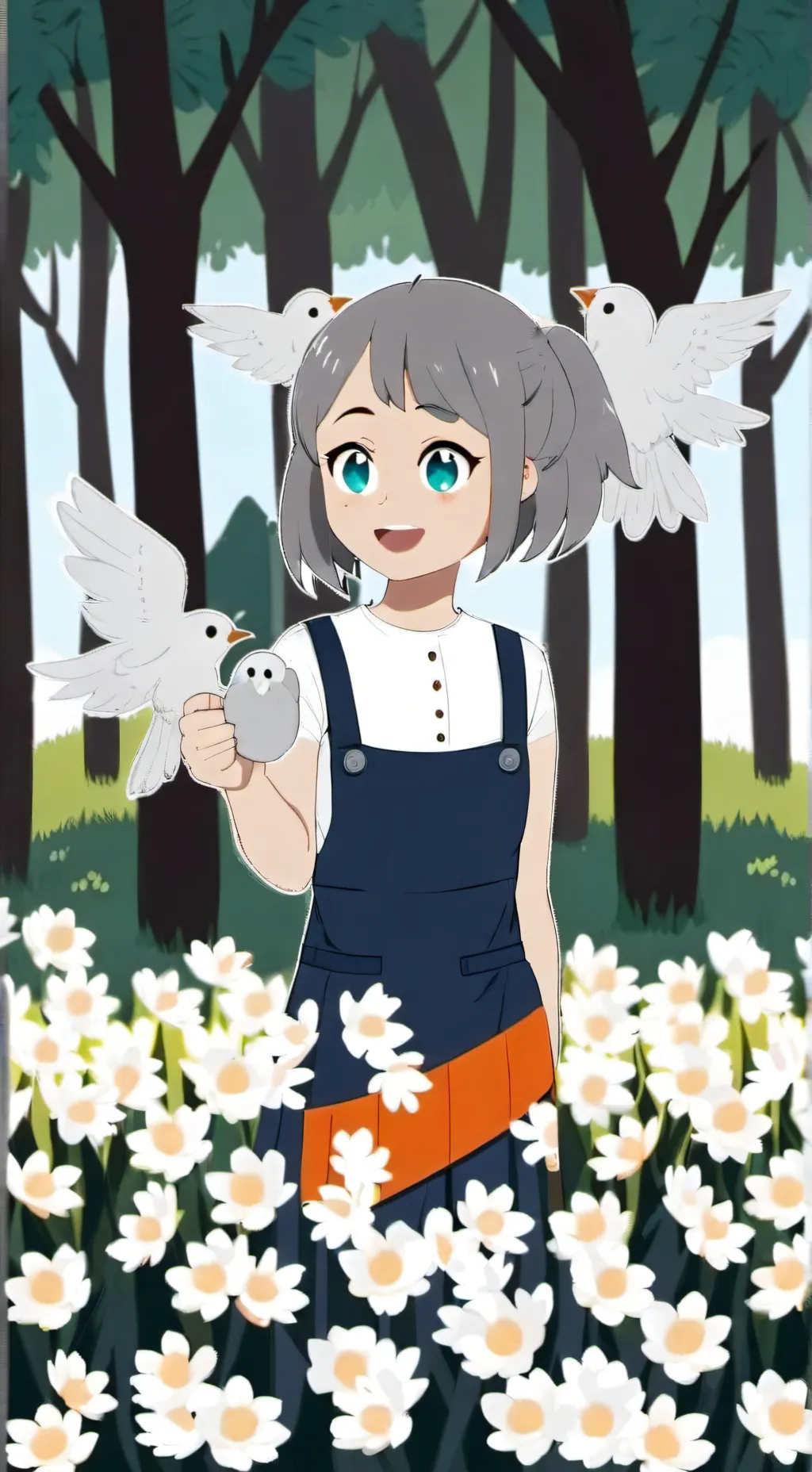 ai character: Duolingo girl background