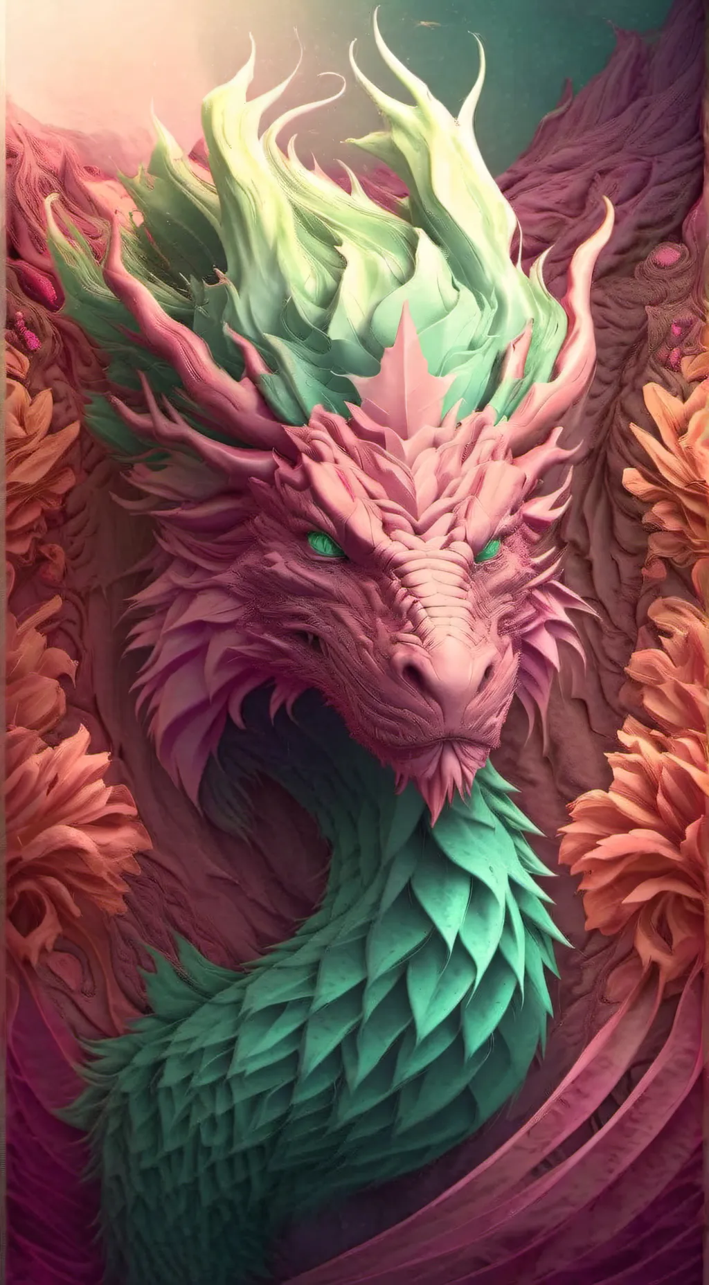 ai character: Rose dragon background