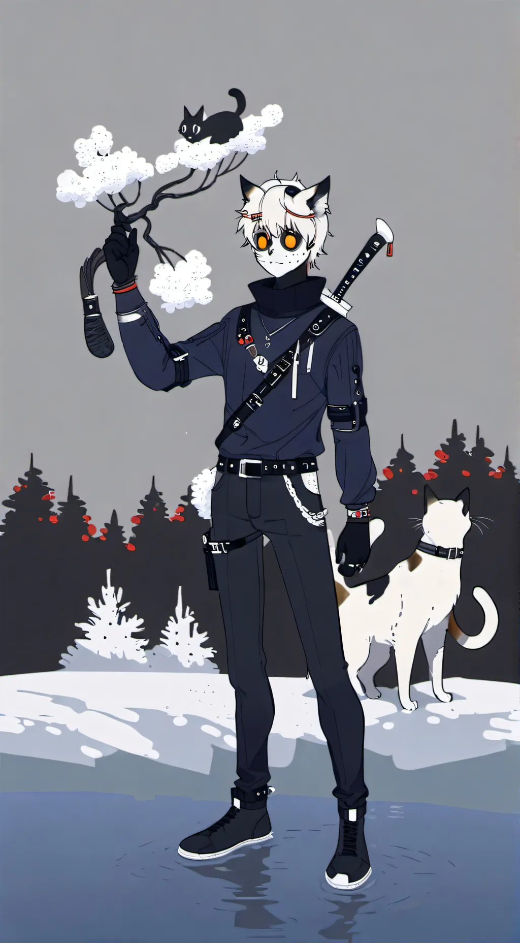 ai character: kitten  background