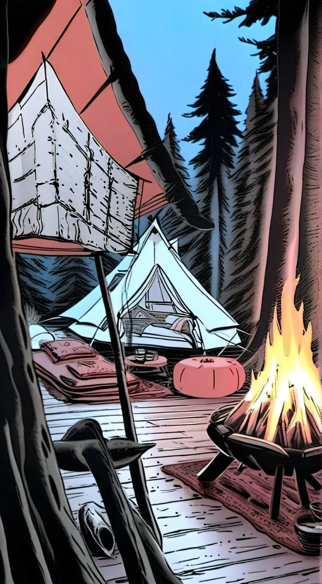 ai character: Camping background