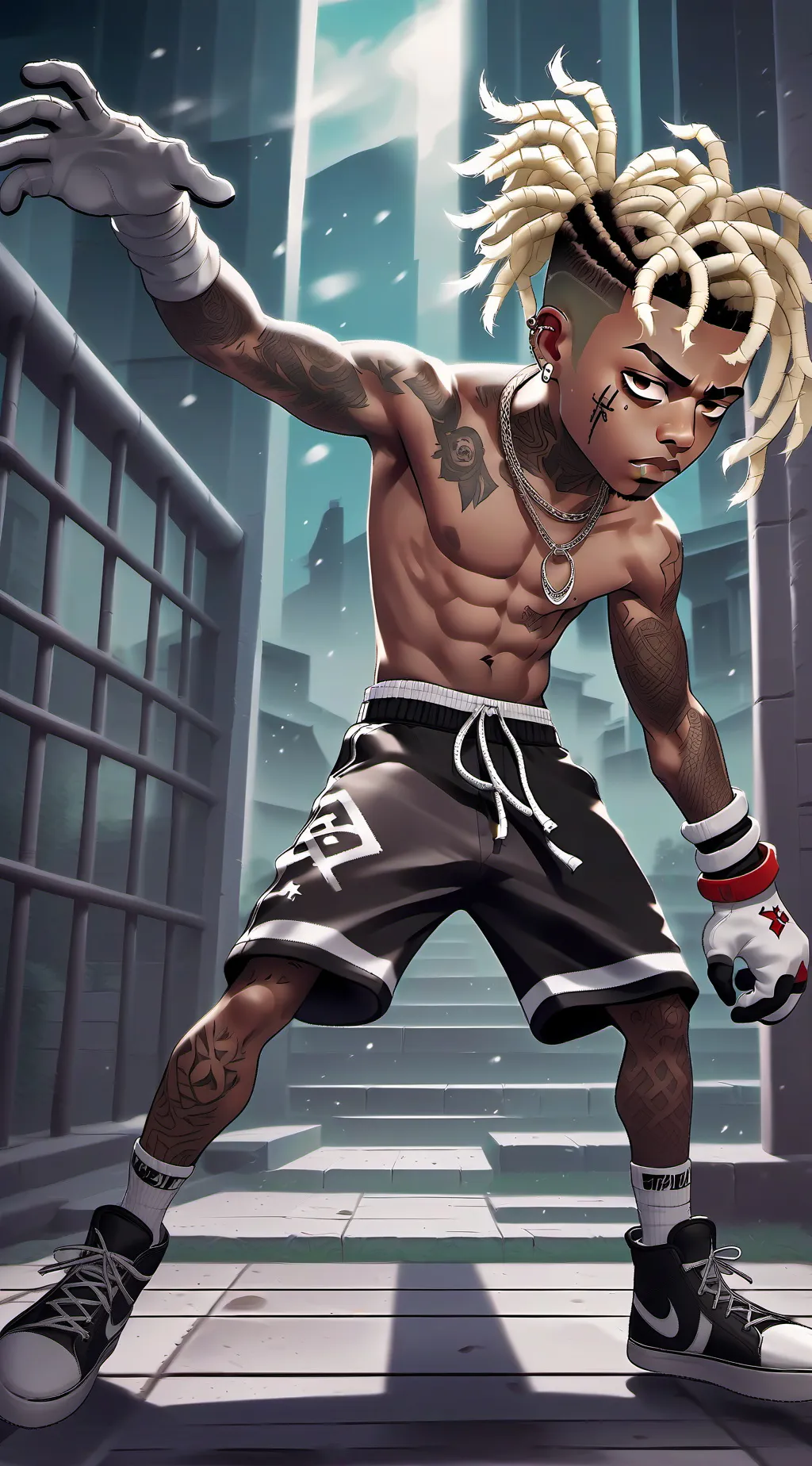 ai character: xxxtentacion background