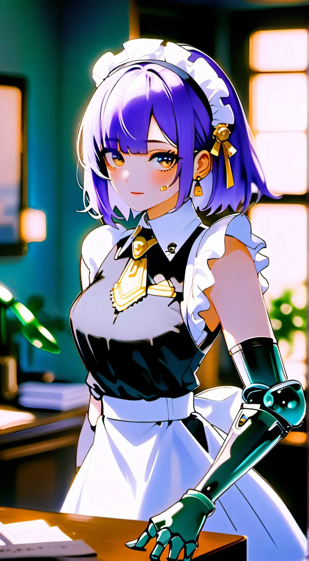 ai character: Violet background