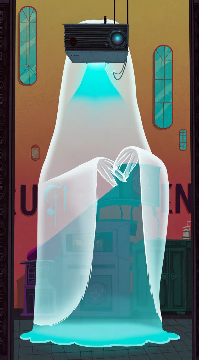 ai character: large cameraman  background