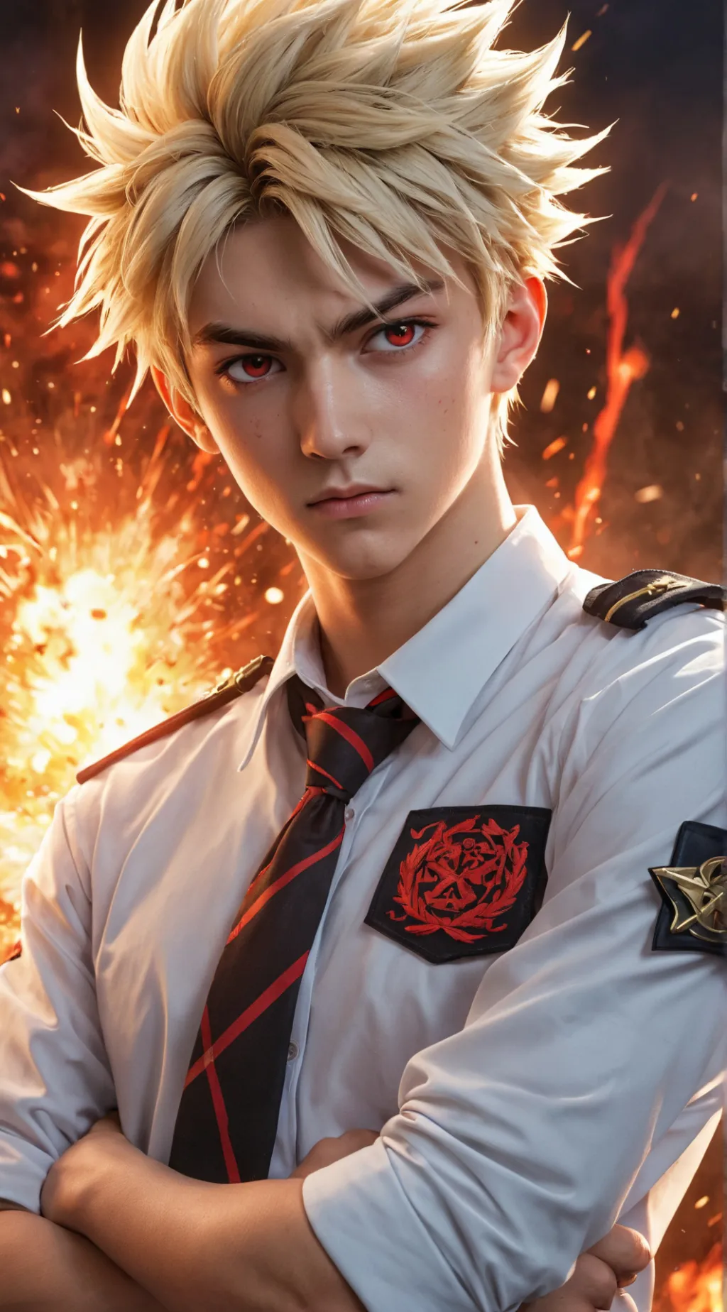 ai character: Katsuki Bakugo background