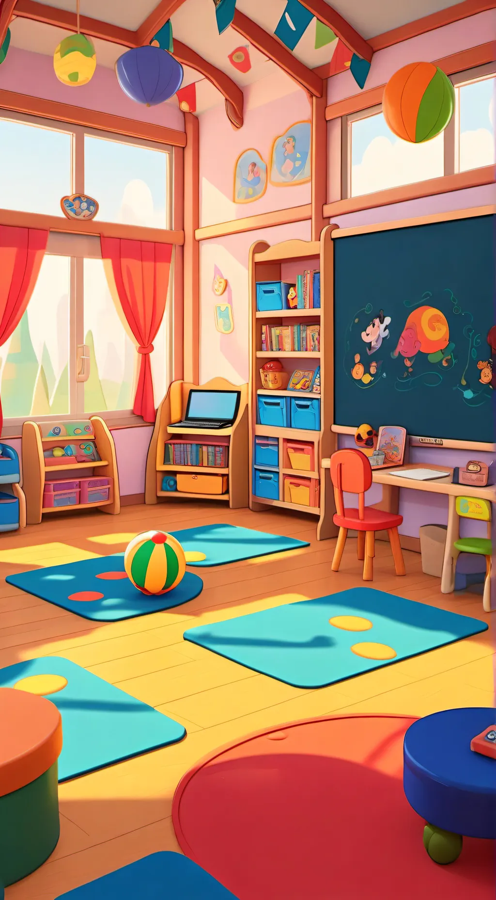 ai character: Kindergarten  background