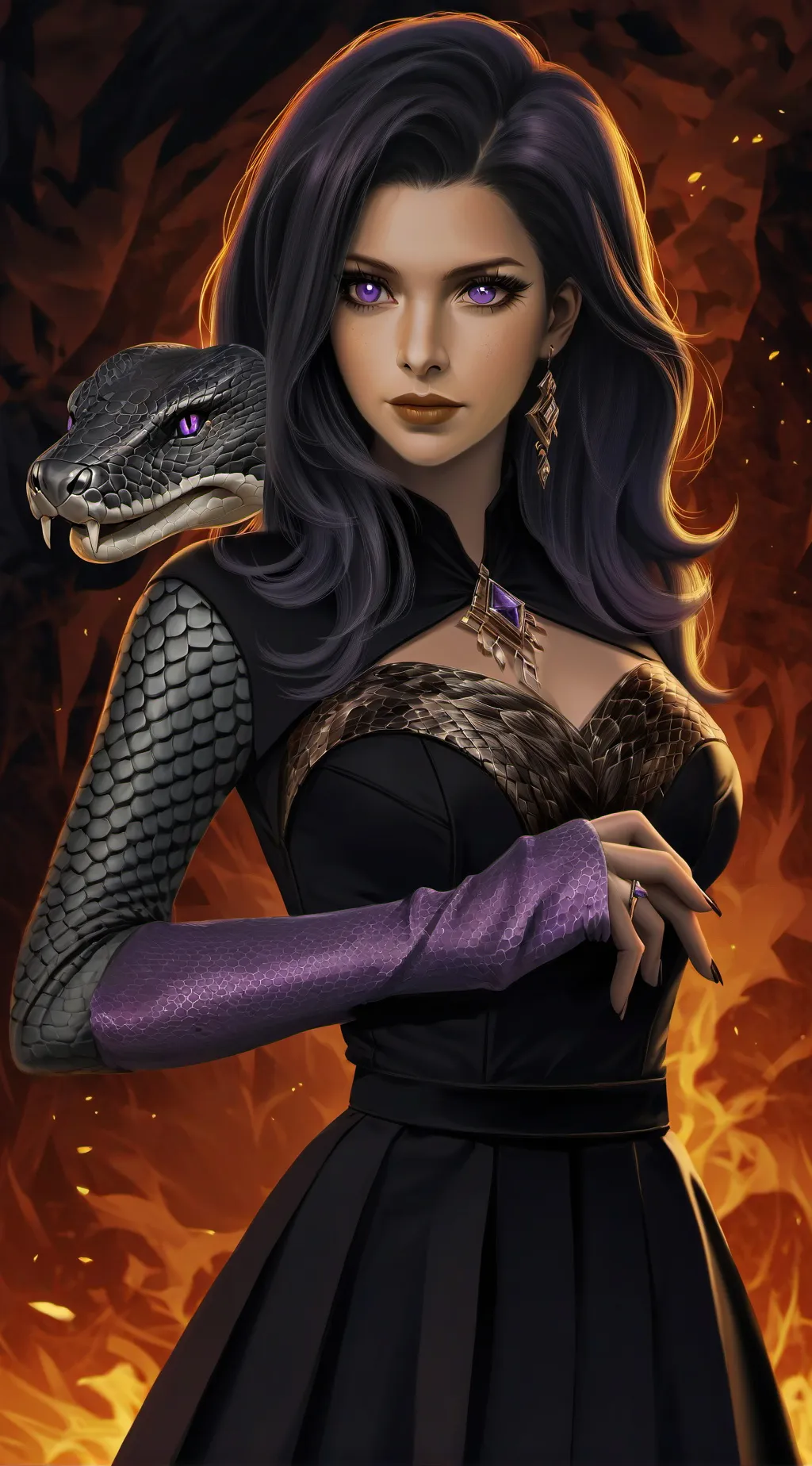 ai character: serpentine  background