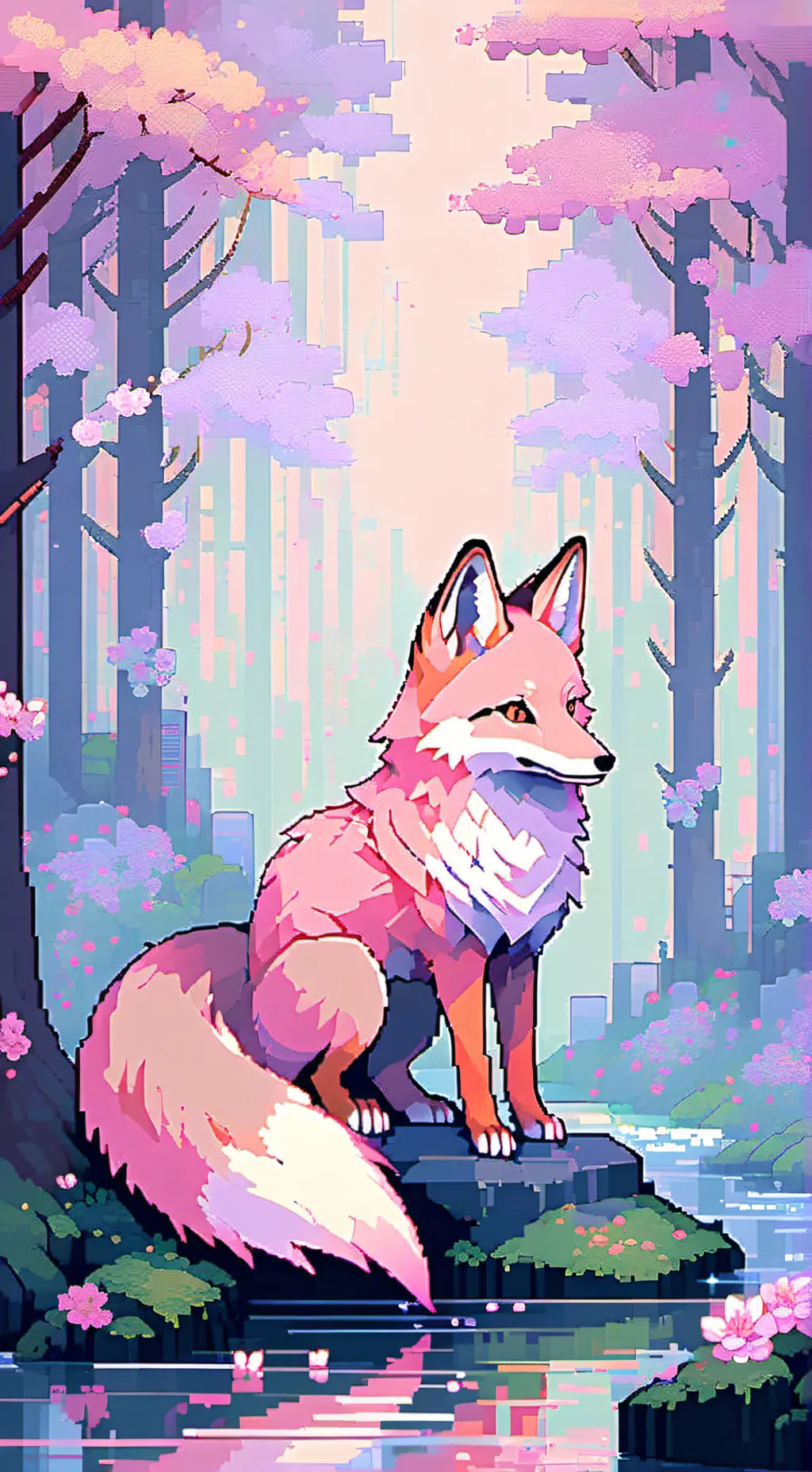 ai character: Pink fox background