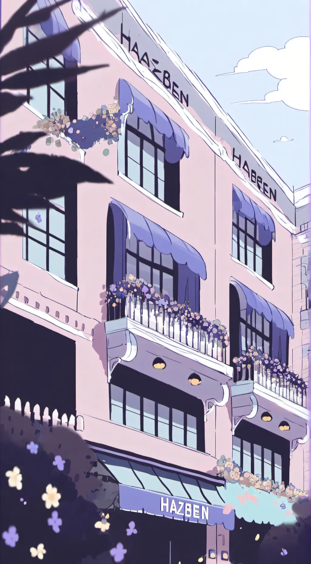 ai character: Hh! (Hazben hotel) background