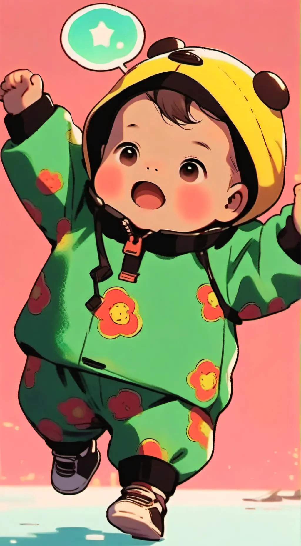 ai character: fat cute baby background