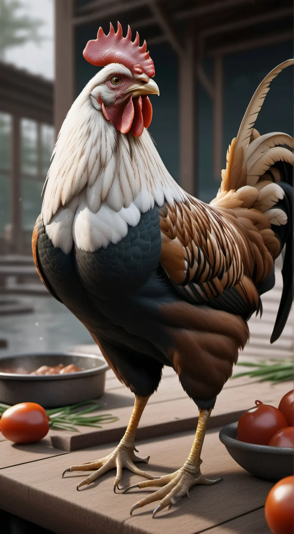 ai character: Chicken  background