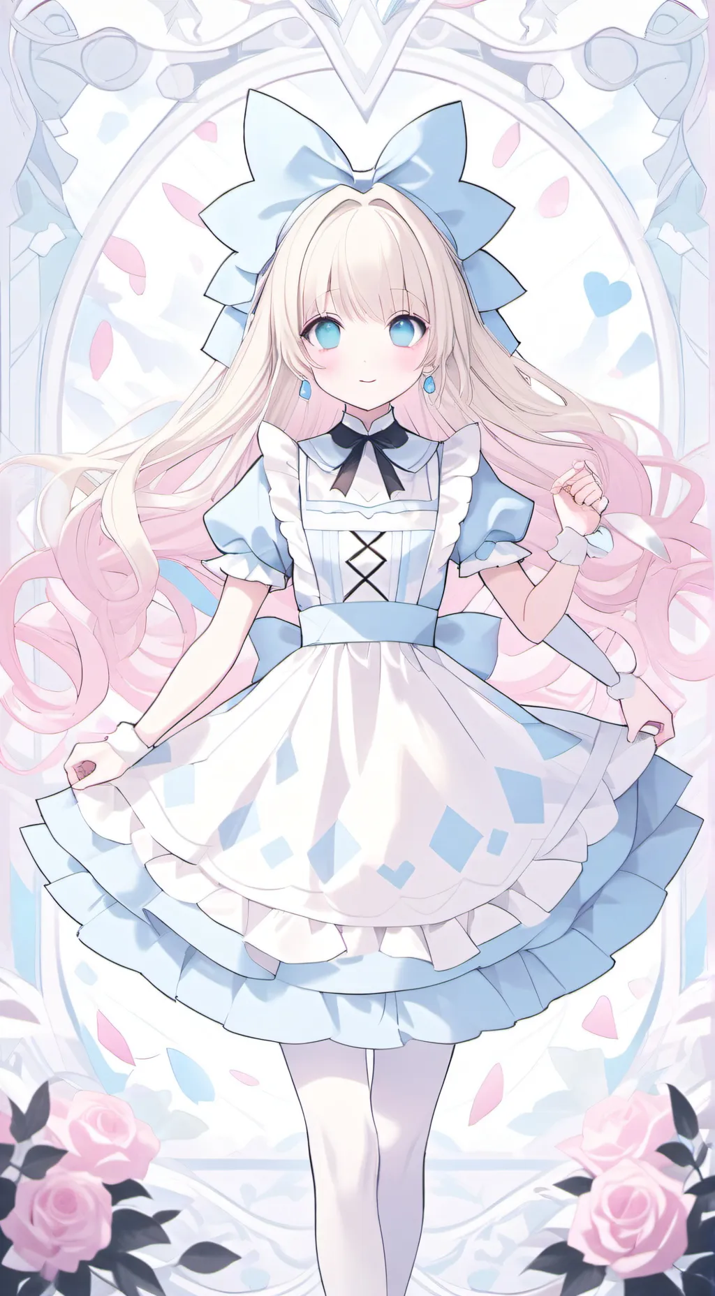 ai character: alice in wonderlan background