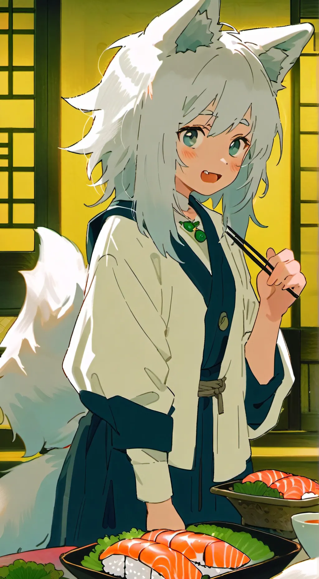 ai character: Snowy Paws Wolf Fury background