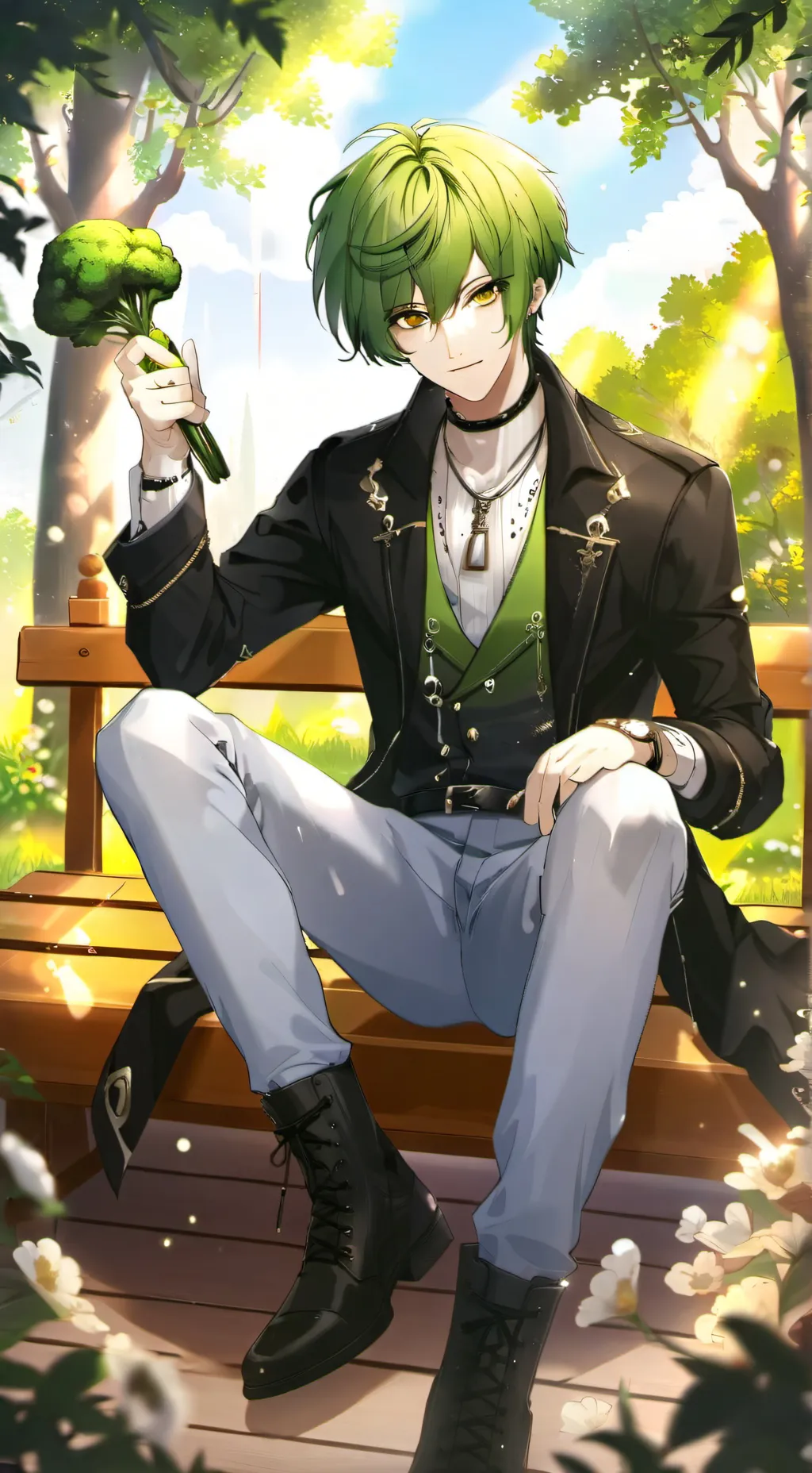 ai character: Deku(brocoli king background