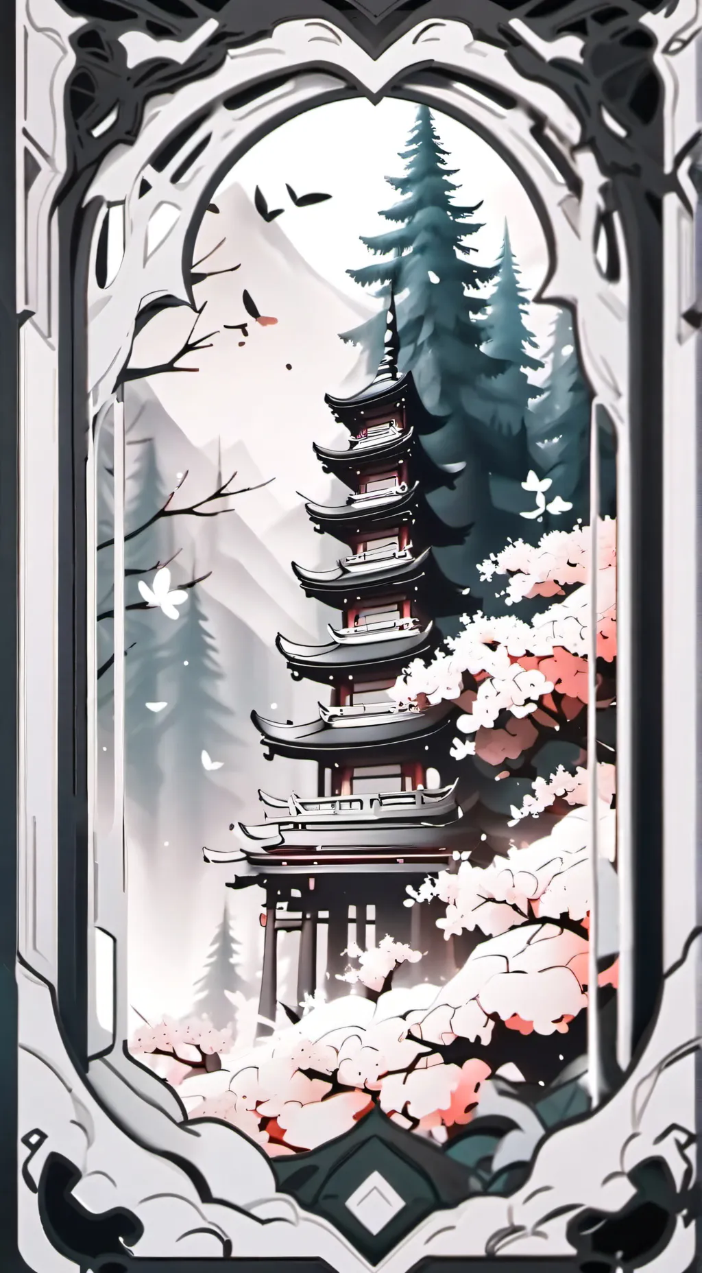 ai character: KNY pluie background