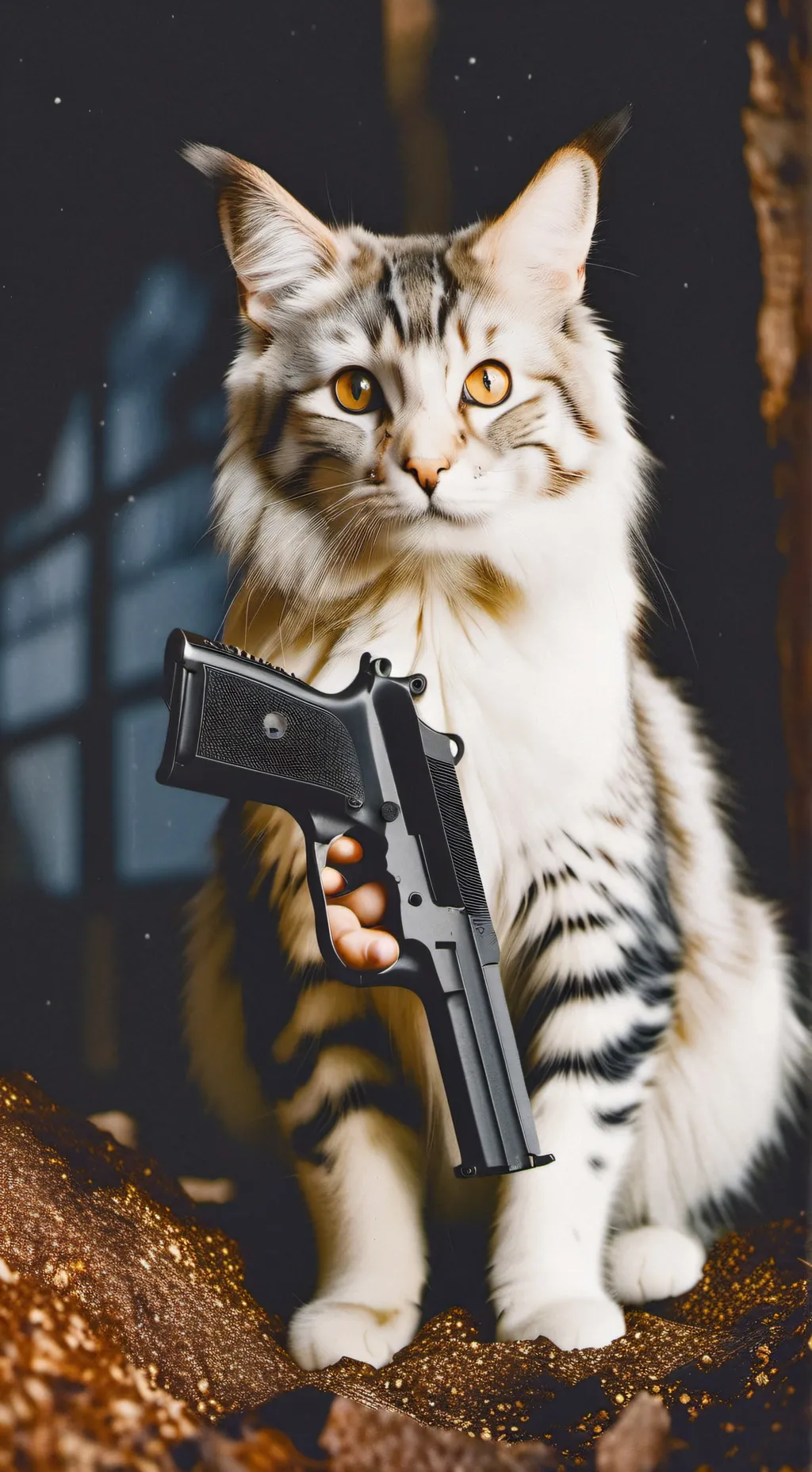 ai character: goofy cat background