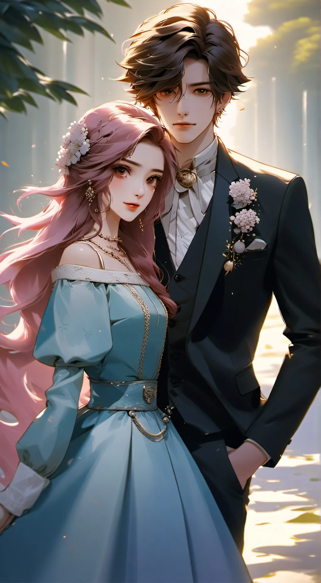 ai character: Johnny x  Daisy background