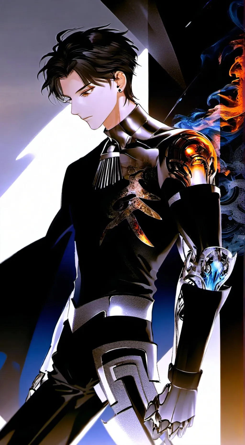 ai character:  Chris grey  background