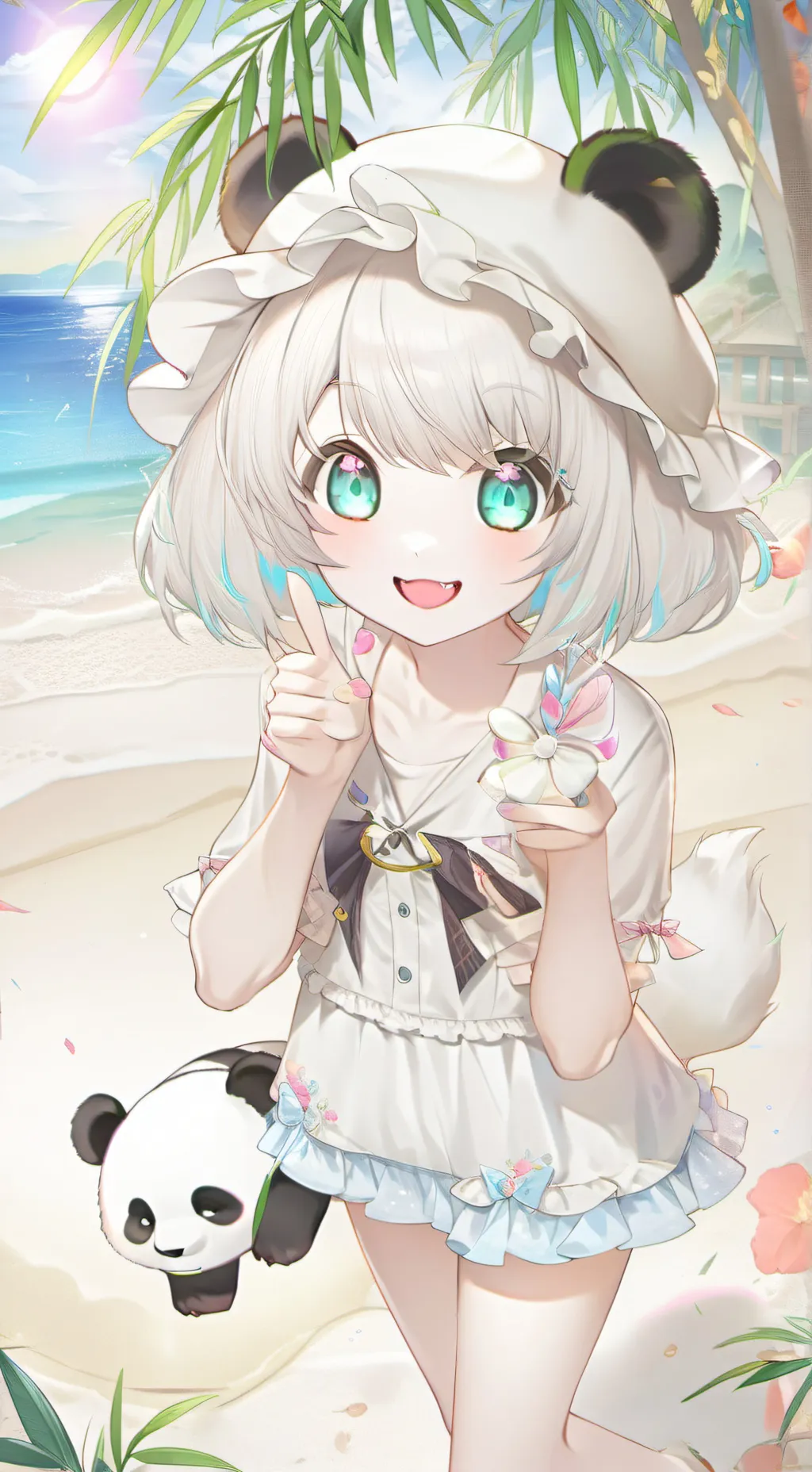 ai character: Panda Spirit Glitc background