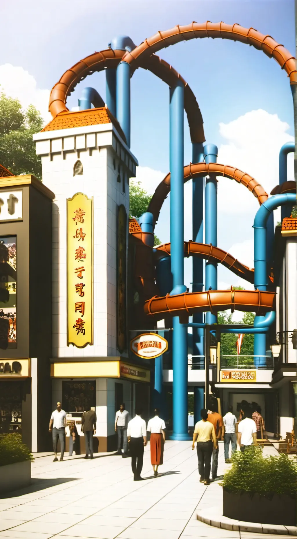 ai character: Theme Park background