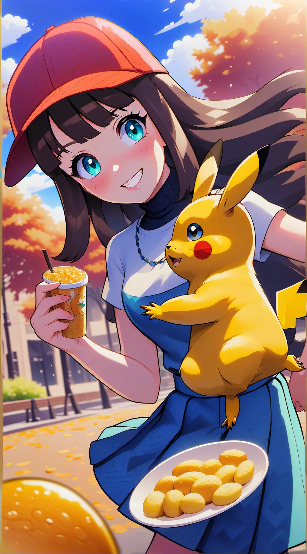 ai character: pikachu girl background