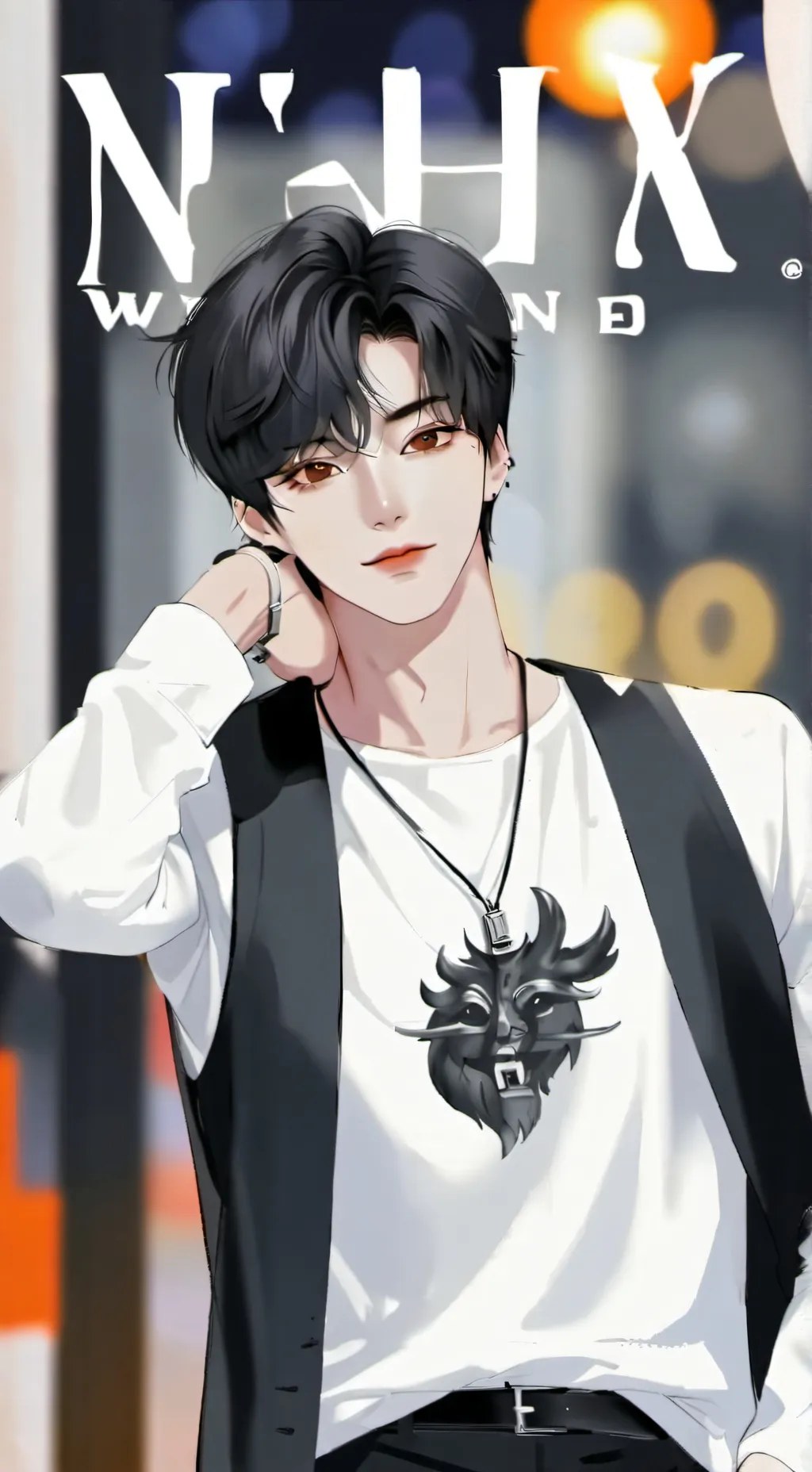 ai character: hyunjin  background