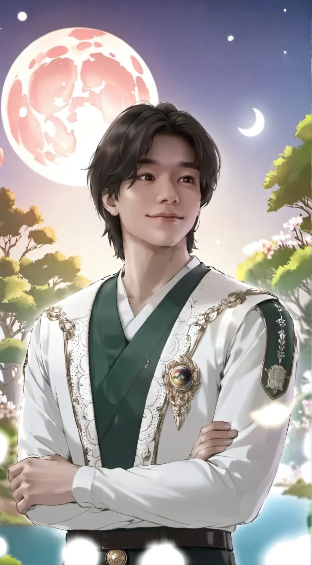 ai character: San 산 background