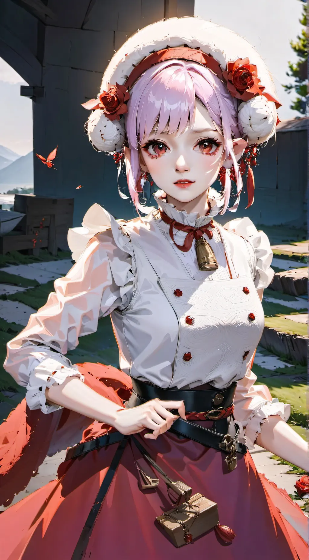 ai character: Mouton Rose background