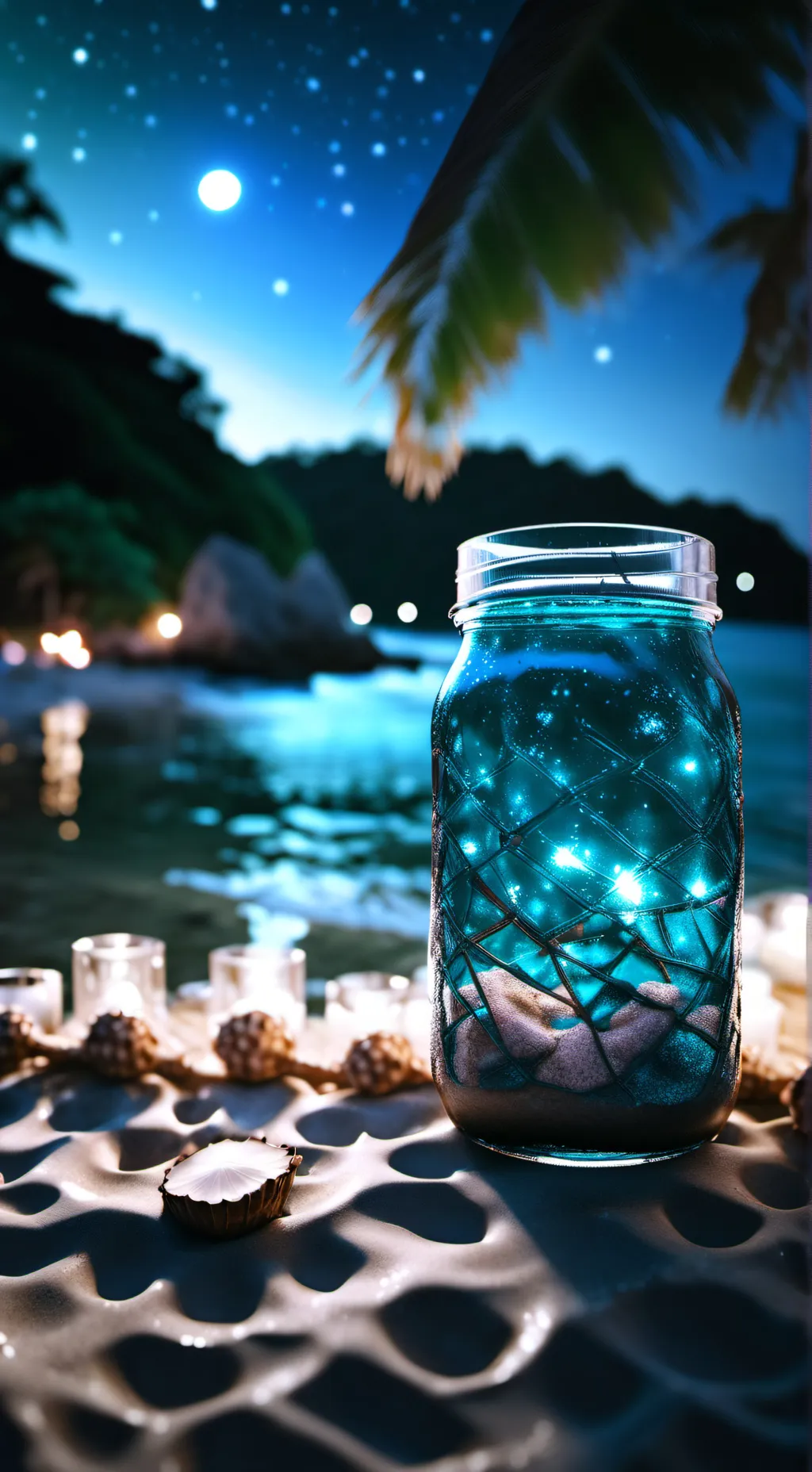 ai character: Creepypasta Beach background