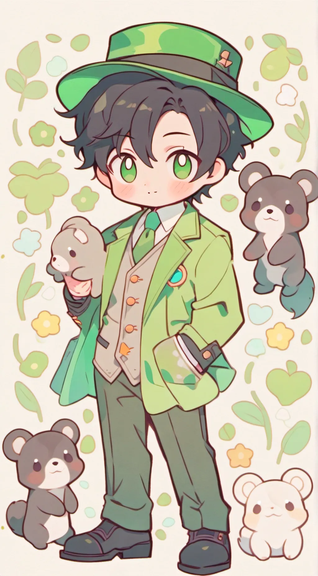 ai character: chibi guy ;] background