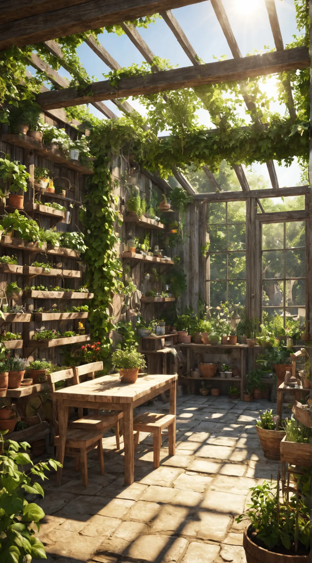 ai character: mhaxgrow a garden background