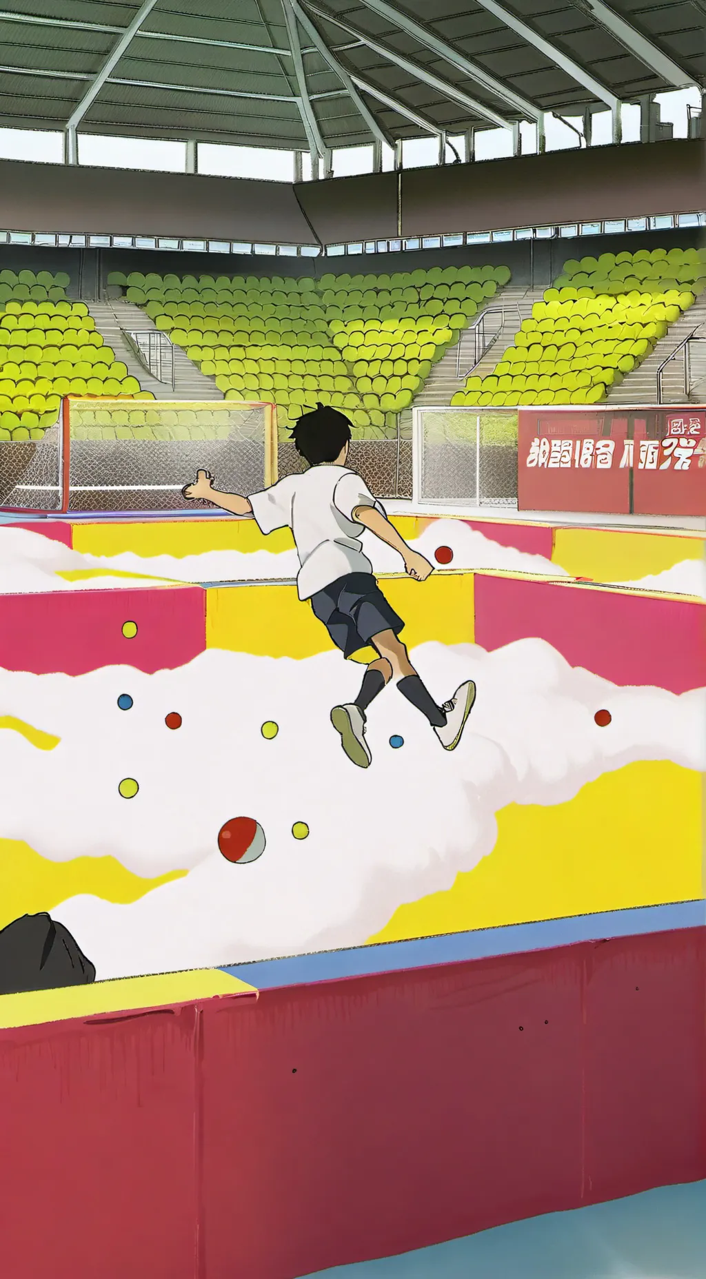 ai character: foam pit cave background