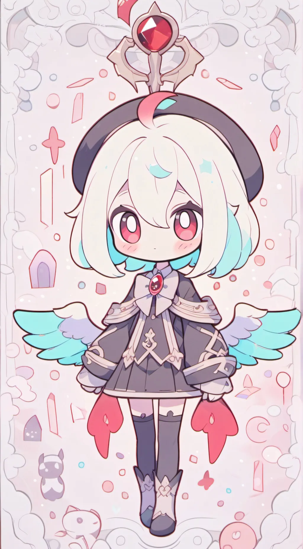 ai character: husk and angel  background