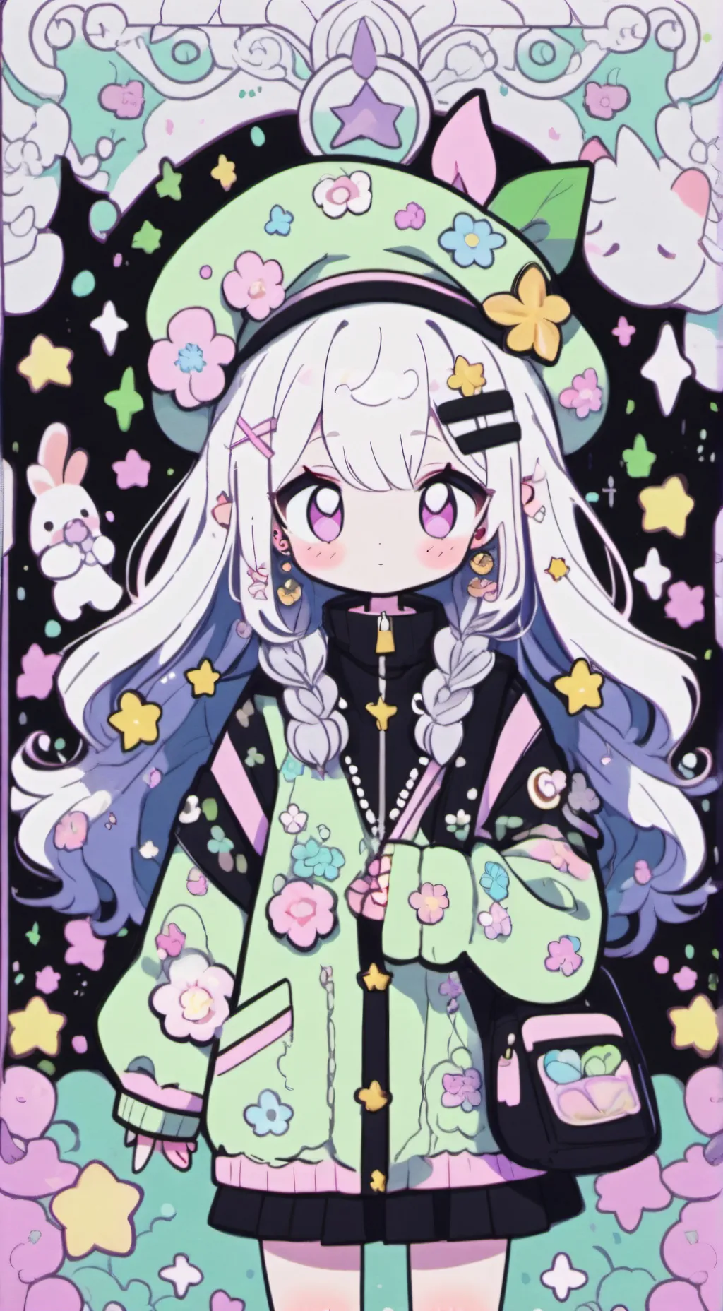 ai character: Arotoon & purple  background