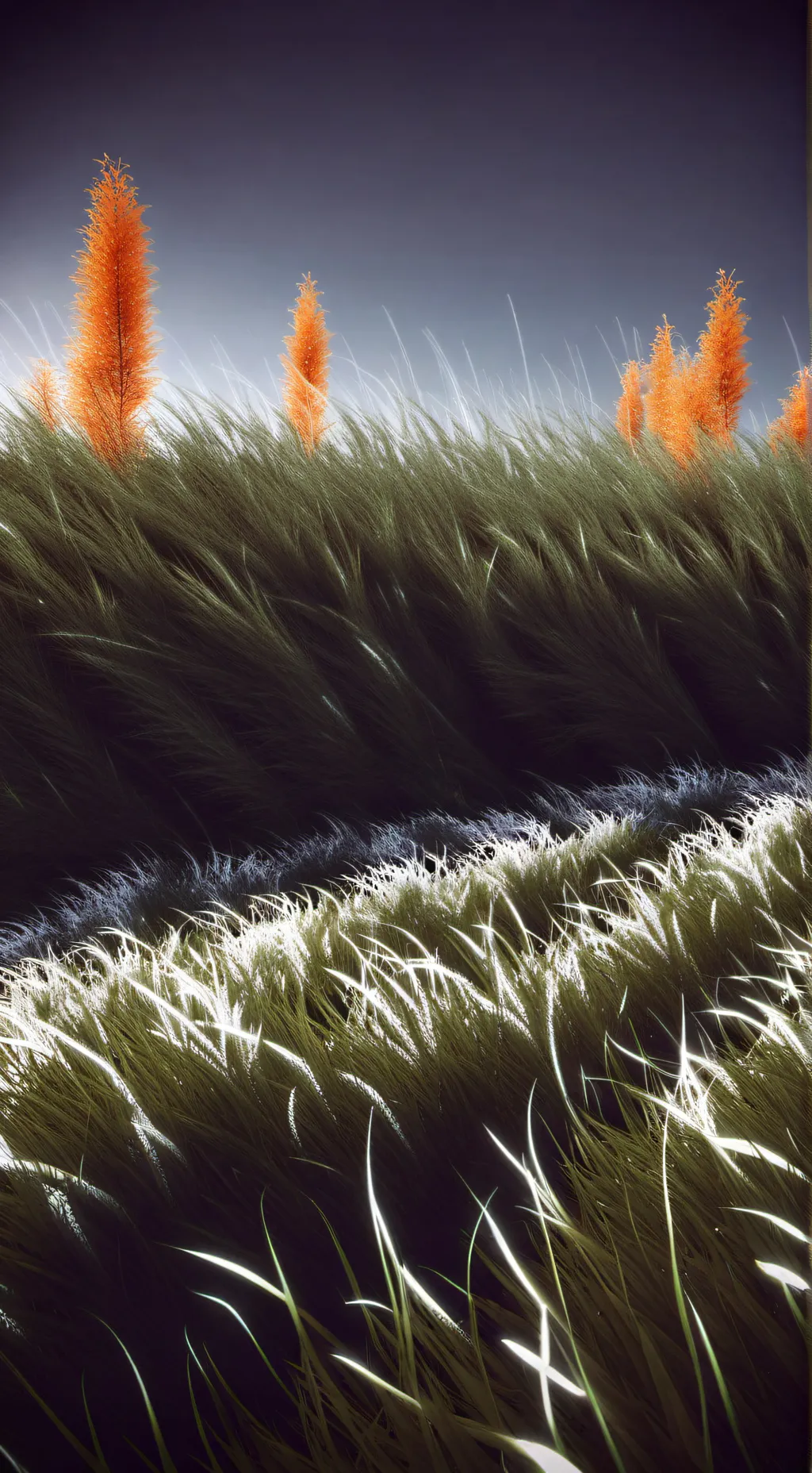 ai character: Orange grass?  background