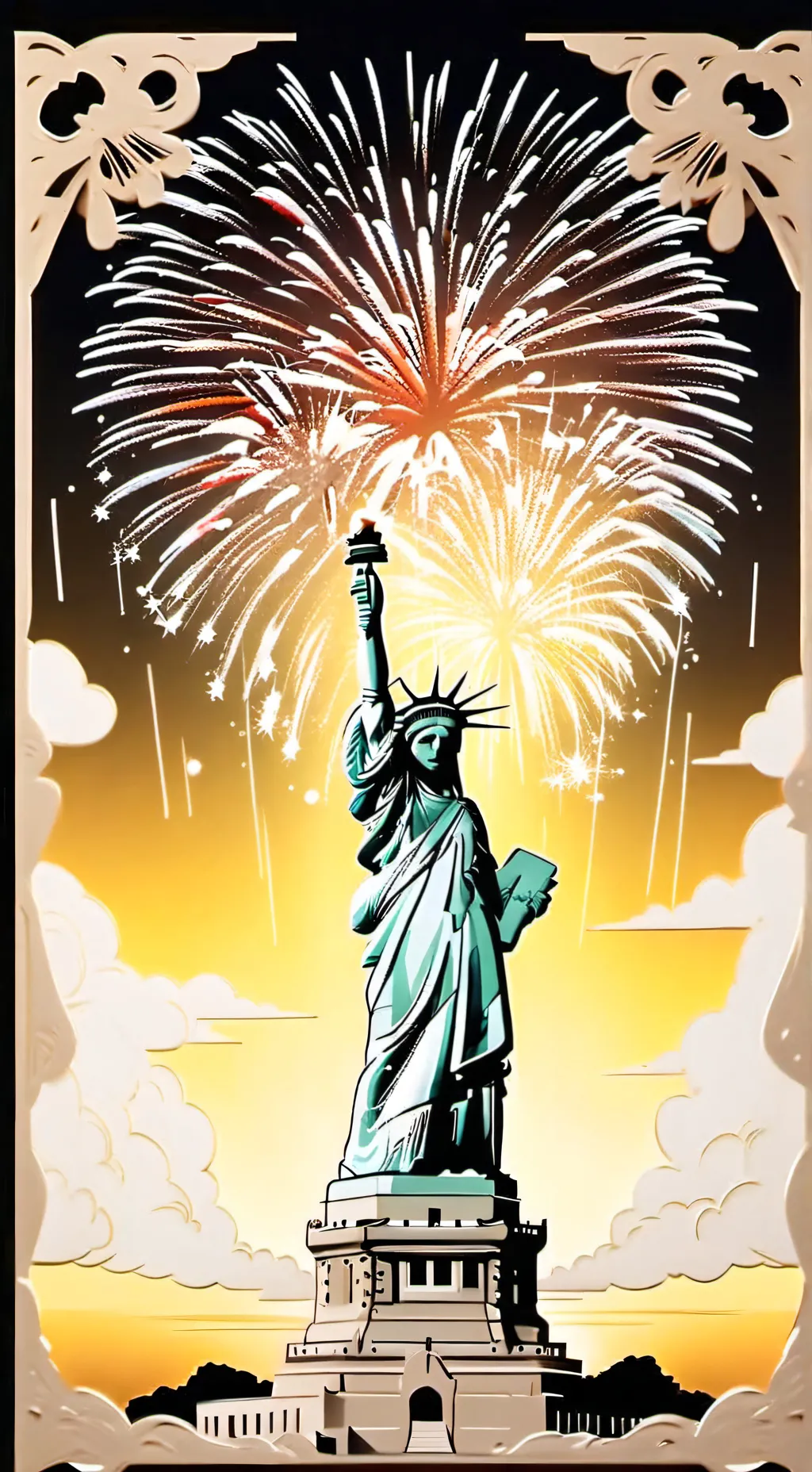 ai character: Mha but 4th ofjuly background