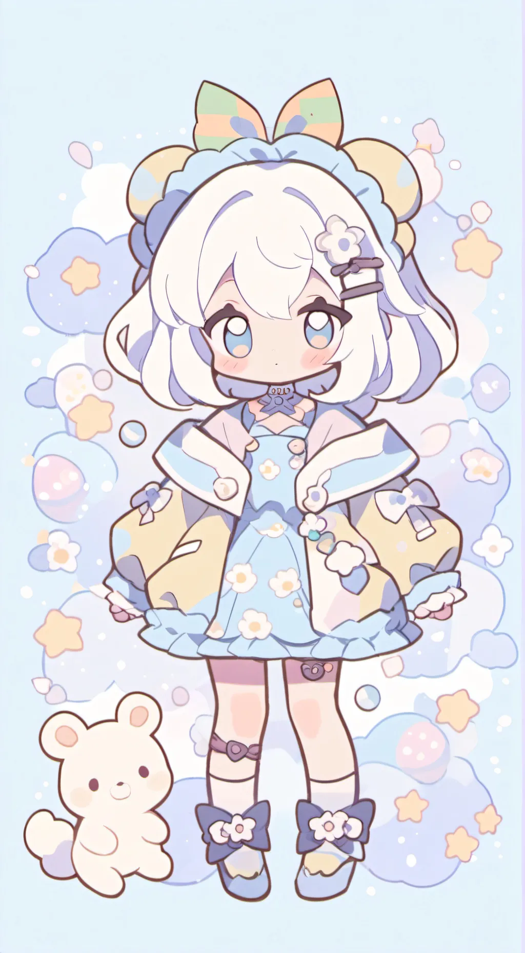 ai character: bébé  background